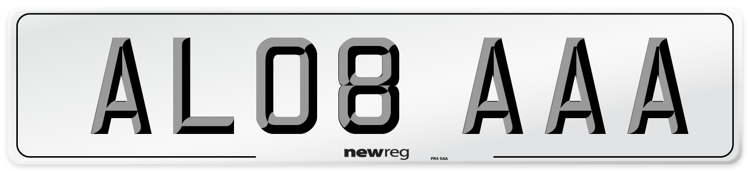 AL08 AAA Number Plate from New Reg